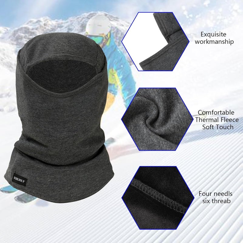 KOOLSOLY Ski Mask Balaclava Cold Weather Warm and Fleece Face Mask Neck Warmer Full Face Mask for Men&Women - Image 2